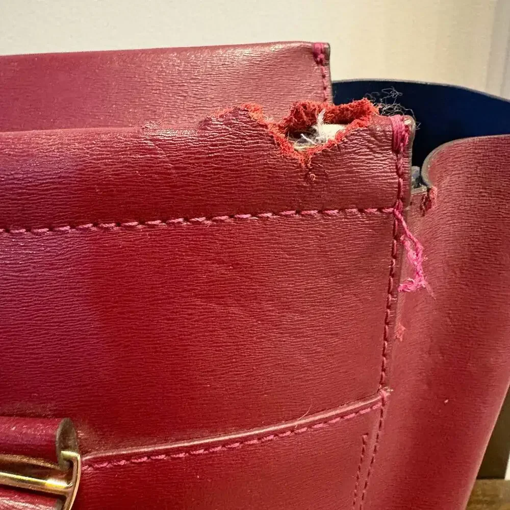 Tory Burch Parker Tote Imperial Garnet Leather Shoulder Bag
